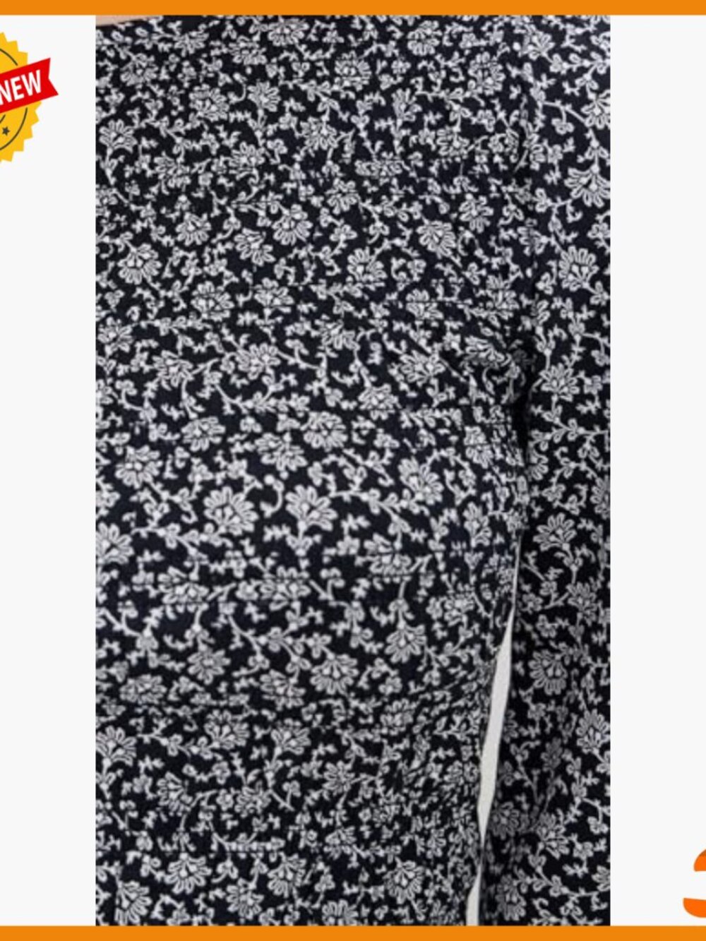 Smocked Boatneck Top with Floral Print, Lightweight Stretch Jersey Fabric - Picture 6 of 6